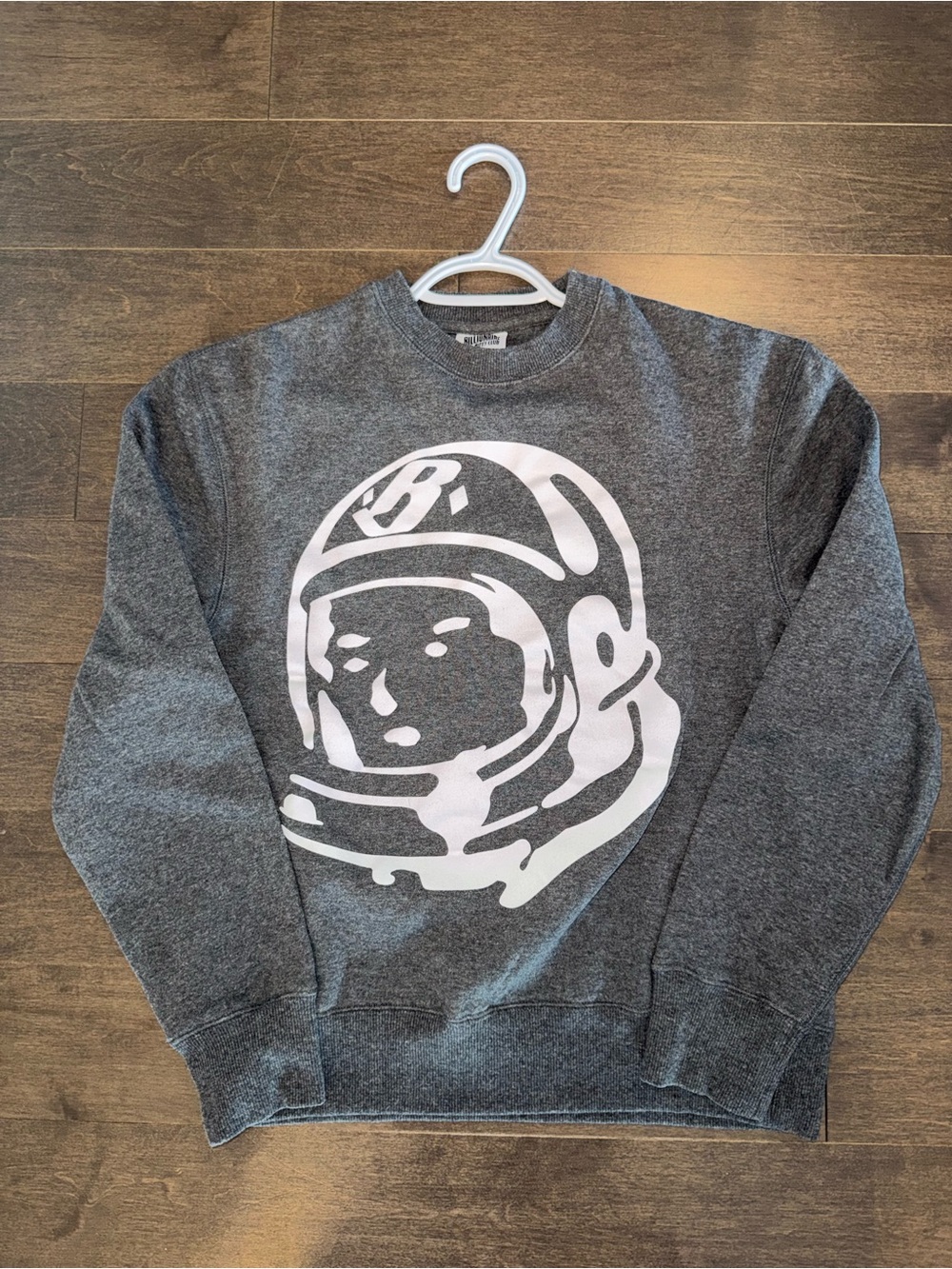 Gray Graphic Crewneck Sweater with White Astronaut Print - Billionaire Boys Club